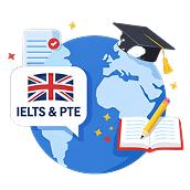 IELTS and PTE globe illustration