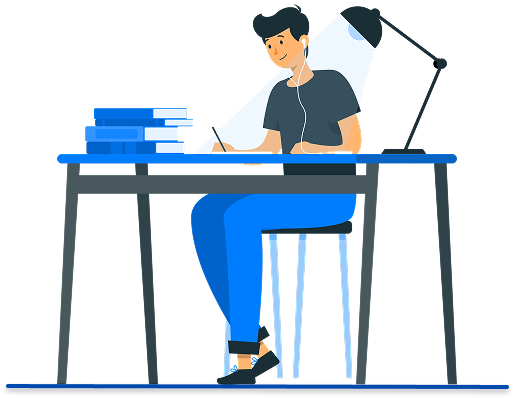Student studying for exams